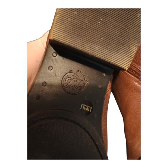 Lucky Brand Bardon 2 Brown Leather Zip Booties Women’s Size 8.5M Good Condition - Picture 10 of 11